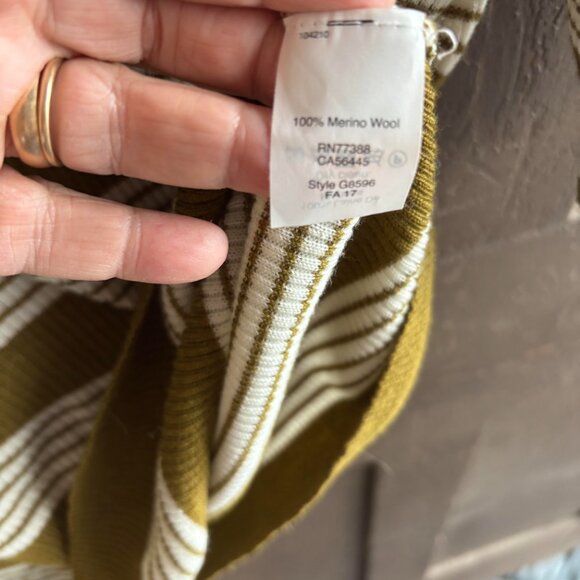 100% Merino Wool Madewell Striped Short Sleeve Top - Picture 3 of 3
